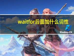 wait for后面加什么词性
