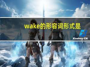 wake的形容词形式是？