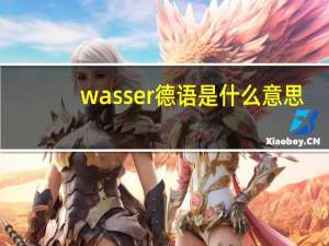 wasser德语是什么意思