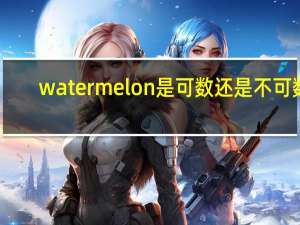 watermelon是可数还是不可数