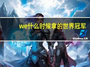 we什么时候拿的世界冠军