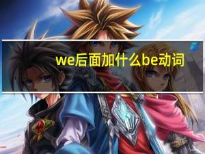 we后面加什么be动词
