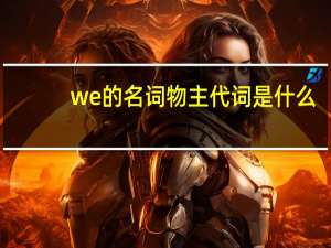 we的名词物主代词是什么