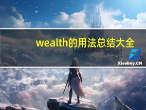wealth的用法总结大全