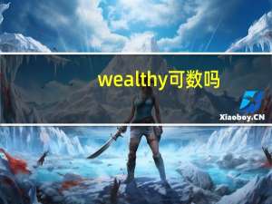 wealthy可数吗