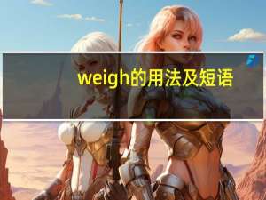 weigh的用法及短语