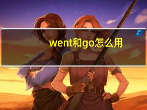 went和go怎么用