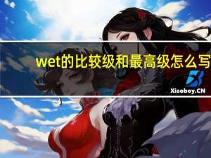 wet的比较级和最高级怎么写