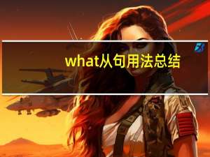 what从句用法总结