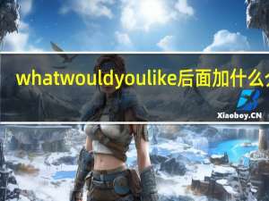 what would you like后面加什么介词