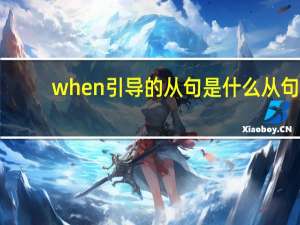 when引导的从句是什么从句