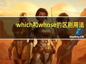 which和whose的区别用法