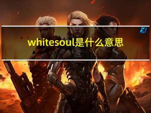 white soul是什么意思（soul是什么意思）