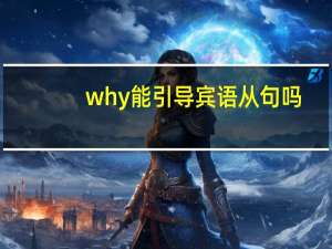 why能引导宾语从句吗