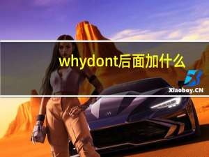 why dont后面加什么