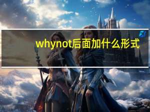 why not后面加什么形式