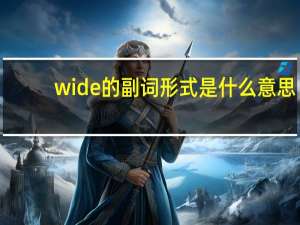 wide的副词形式是什么意思