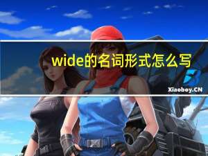 wide的名词形式怎么写