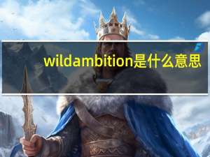 wildambition是什么意思（ambition是什么意思）