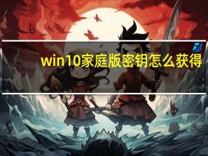 win10家庭版密钥怎么获得