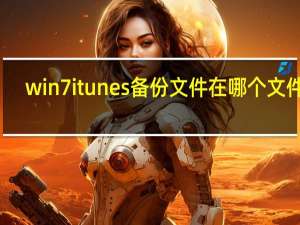 win7 itunes备份文件在哪个文件夹（win7 iis）