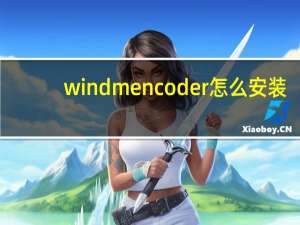 windmencoder怎么安装（windmencoder）