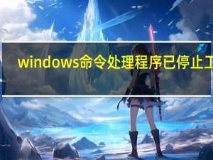 windows命令处理程序已停止工作