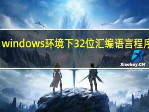 windows环境下32位汇编语言程序设计