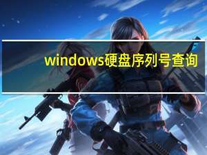 windows硬盘序列号查询（硬盘序列号查询）