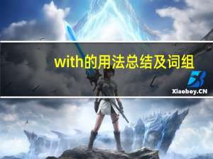 with的用法总结及词组