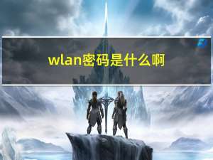wlan密码是什么啊（wlan密码是什么）