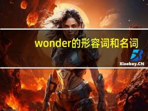 wonder的形容词和名词