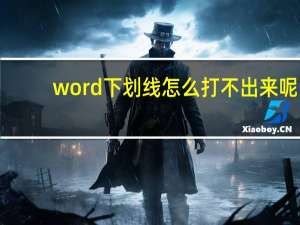 word下划线怎么打不出来呢（word下划线怎么打不出来）