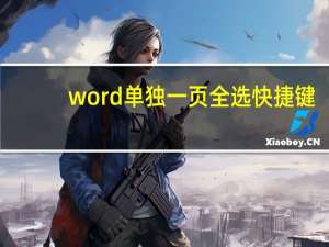 word单独一页全选快捷键（word单独一页变横向）