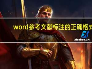 word参考文献标注的正确格式（word参考文献标注）