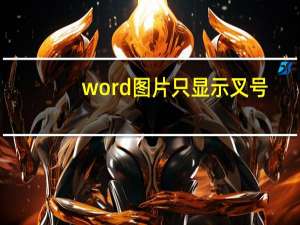 word图片只显示叉号（word图片只显示一部分）