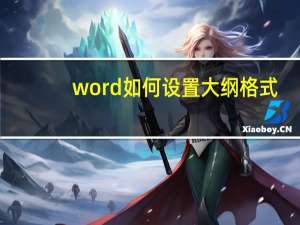 word如何设置大纲格式