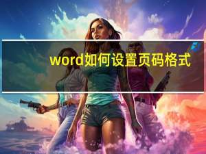 word如何设置页码格式（页码格式）