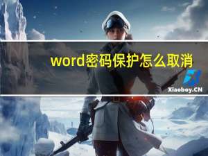 word密码保护怎么取消（word密码破解）