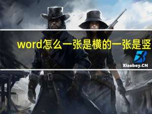 word怎么一张是横的一张是竖的（word文档一张横一张竖）