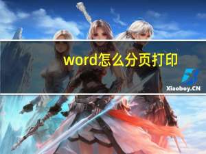 word怎么分页打印（word怎么分页）