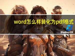 word怎么样转化为pdf格式（word如何转化为pdf格式）