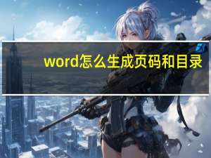 word怎么生成页码和目录（word怎么生成页码）