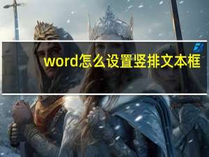 word怎么设置竖排文本框