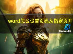 word怎么设置页码从指定页开始（word怎么设置页码）