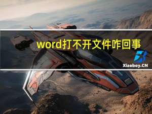 word打不开文件咋回事（word打不开文件）
