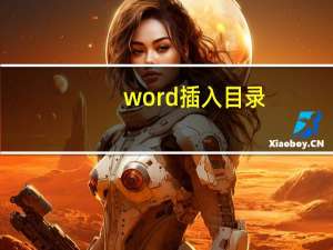 word插入目录（word插入目录）
