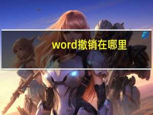 word撤销在哪里
