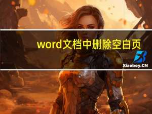 word文档中删除空白页（word文档中删除空白页）