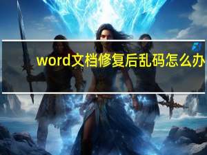 word文档修复后乱码怎么办（word文档修复）